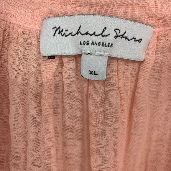 NEW Michael Stars Viola Sz XL Peach Double Gauze Split Neck Tank Top Blouse NWOT - Picture 3 of 6